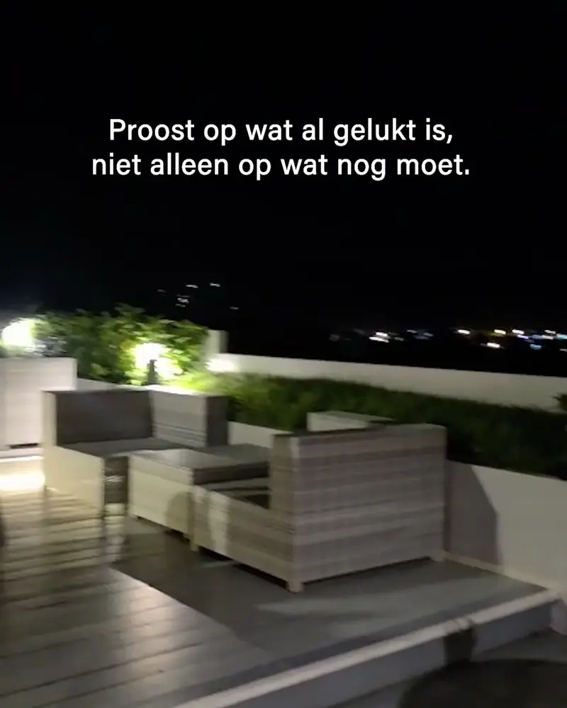 Proost op wat al gelukt is, niet alleen op wat nog moet